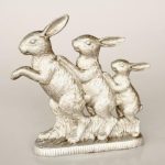 Finish 3 Silver Dancing Bunnies 25X25X6.5CM