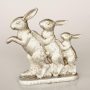 Finish 3 Silver Dancing Bunnies 25X25X6.5CM