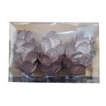 Christmas Decoration Pine Cones Bronze Glitter 3 Piece