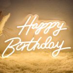 Happy Birthday Neon Sign For Wall Decor LED Happy Birthday Light Up Sign USB Powered Dimmable Neon Light For Birthday Party Deco