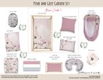 Cot Duvet Bedding Pink And Grey Garden Set