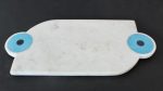 White Marble Board Blue & Black Circle 44X20CM