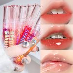 4PCS SET Moisturizing Lip Gloss Jelly Shine Glitter Hydrating Lip Glaze Gift Set Smooth Silky Finish Nourishing Lip Care For Dry
