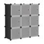 9-CUBE Plastic Closet Cabinet Bookcase Shelving With Doors