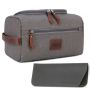 Mens Canvas Toiletry Bag/travel Bag & Sunglasses Case Set. Grey