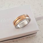 Juan Men's Ring Rose Gold Stainless Steel Spinner Sizes 9-11 - Size 9