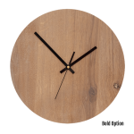 Quinn Wall Clock In Oak - 300MM Dia Cotton White Bold Black Second Hand