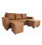 Clif Corner Couch With Foot Stool-brown