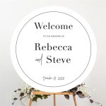 Circle Framed Wedding Sign Clear Acrylic 3MM