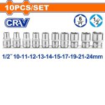 10 Piece 1 2" Drive Socket Set WST2410