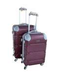 Smte Le Emporer Lightweight 2 Piece Luggage Set Suitcase With Corner Protectors Maroon With Keychain