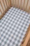 Big Blue Washed Cot Fitted Sheet - Large Sa Cot: 132CM X 66CM X 10CM