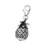 C464-C28887 - 925 Sterling Silver Oxidized Pineapple Charm Dangle