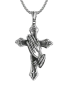 1PC Stainless Steel Praying Hands & Cross Necklace