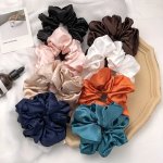 Large Satin Solid Color Scrunchies Hair Tie Minimalist Hair Rope Cute Sweet Style For Women Daily Use