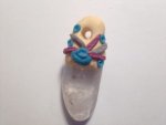 Clear Quartz Fimo Pendant F319