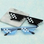 1PC Cool Mosaic Glasses Two-dimensional Funny Decorative Glasses Ideal Gift For Men