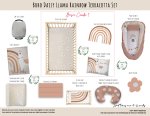 Cot Duvet Bedding Boho Daisy Llama Rainbow Terracotta Set