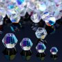 140-345pcs 3-6mm Faceted Glass Crystal Beads For Jewelry Making DIY Hairpins Tassels Headbands Creative Beaded Boxes Handbags Bracelets Earrings Necklaces Handmade Craft Supplies