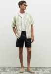 Regular Fit Printed Resort Shirt - Green & White Striped