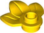 Parts Plant Plate Round 1 X 1 With 3 Leaves 32607 - Yellow