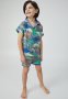 Cotton On Andre Cheesecloth Short Sleeve Pj Set - Steel/dino Roarrr
