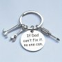 If Dad Can't Fix It No One Can Keychain Stainless Steel Wrench Hammer Screwdriver Tools Key Chain Ring Father's Day Gift For Dad Papa