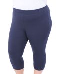 Ladies Plain 3 4 Leggings - 38 Navy