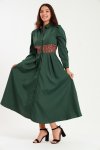 Tanya Ankle Length Long Sleeve Button Down Shirt Dress Size M To 4XL