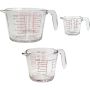 3PACK Glass Measuring Cups Feature Accuracy Scale For Baking Cooking