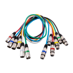 FTS C6XLRMF1 Xlr Male To Xlr Female 6 Pack Cables 1M Multi-colours