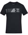 Men's Ua Fast Left Chest Short Sleeve - Black Pitch Gray White Sm