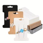 50PCS 6.6X11.5CM Blank Kraft Paper Cards Hair Clips Barette Jewelry Display Cards Price Tag Hairpin Packaging Cardboard Holder S