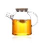 Portable Glass With Bamboo Lead Tea Pot