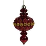 Burgundy Shiny Plastic Ornament With Design 11X11X23CM