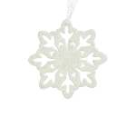 Plastic Snowflake With Glitter - White 10X0.5CM