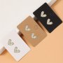 100/50 Pcs Earring Display Cards Kraft Paper Blank Jewelry Tags Diy Jewelry Packaging Stud Earring Holder Price Tags For Retail And Handmade Accessories Brown Black White