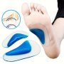 1PAIR Silicone Arch Support Insoles Massage Half Pads Transparent Foot Pads Washable Reusable Foot Care Cushions