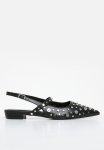 Sissy Boy Stud Slingback Flat - Black