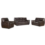 Lounge Suite Havanna 3PIECE Cumulus Brown Full Leather