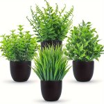 4PCS Elegant Potted Plants - Long Stemmed Plastic Artificial Flowers - Perfect For Weddings And Home Decor Maintenance Free - Pe