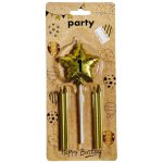 Happy Birthday Golden 1 Star & Candles Set
