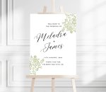 Black Green Modern Minimalist Wedding Welcome Sign - Elegant & Striking