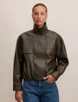 Angela Oversized Pu Bomber - 18 Khaki