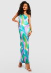 Abstract Plisse Bandeau Maxi Dress - Green