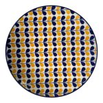 Ceramic Side Plate - Yellow Blue Round Leaves