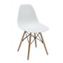 White Cafe Chair With Wooden Legs