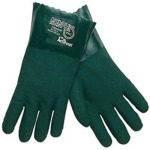 Pioneer Green Double Dipped Pvc With Jersey Interlock Glove Series 40CM Open Cuff Jersey Liner