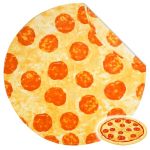 Bnuitland 90 Inches Pizza Funny Blanket 300 GSM Double Sided Giant Funny Novelty Realistic Food Blanket With Pouch For Adults An