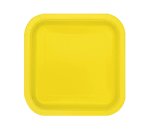 Party 7" Square Plate Neon Yellow 16CT
